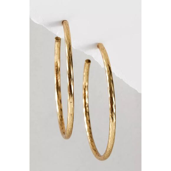 NWT Free People Nikis Oversized Hoops Gold - Picture 2 of 6